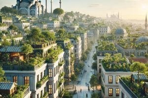 Istanbul with extensive rooftop gardens