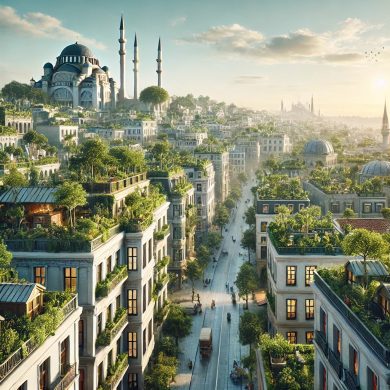 Istanbul with extensive rooftop gardens